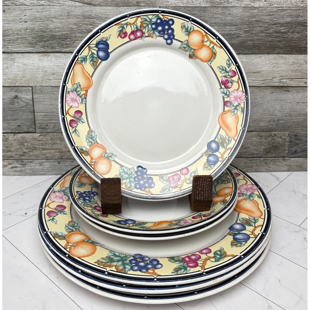 Oneida Orchard Select Plate Set Of 6: (3) 10.5" Dinner & (3) 7.5" Salad Plates